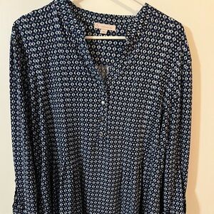 db established 1962 XL Navy Blue Patterned Women's Top